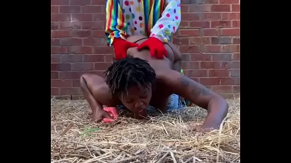 Gibby The Clown fucks ebony in a barn