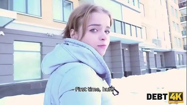 DEBT4k. Teen babe wants to go shopping but first she sucks boner